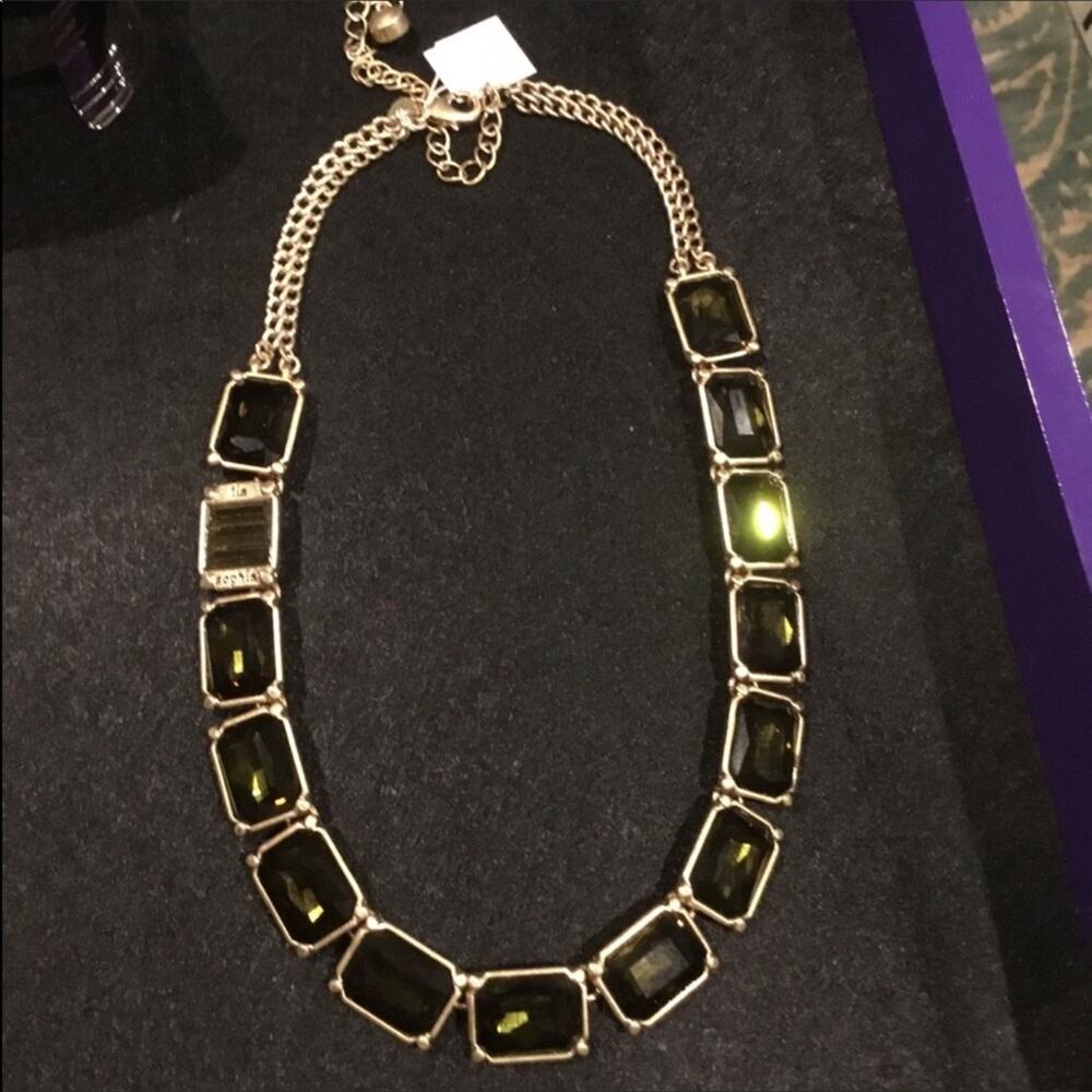 NIB! Lia Sophia Olive green cut crystal Lia Sophia necklace